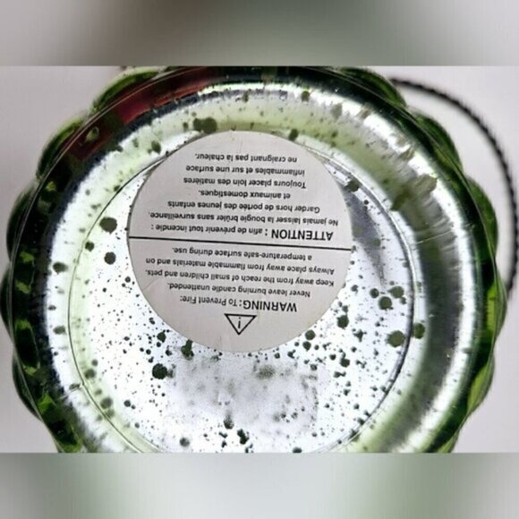 Vintage Collection Mercury Glass Lantern Hanging Tea Light Holder Green & Silver - Picture 9 of 11